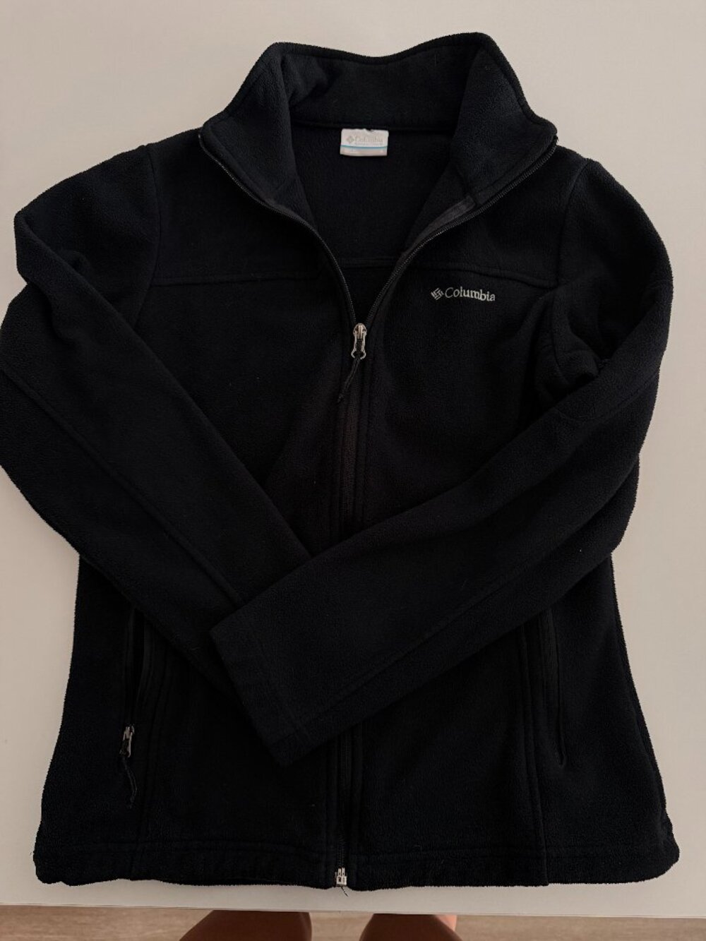Columbia Black Full Zip Fleece Jacket Size Small